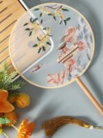 Ancient China Fan Embroidery Silk Fan - Image 2