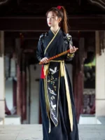 Ancient Chinese Outfit Black Martial Arts Styles Hanfu Unisex