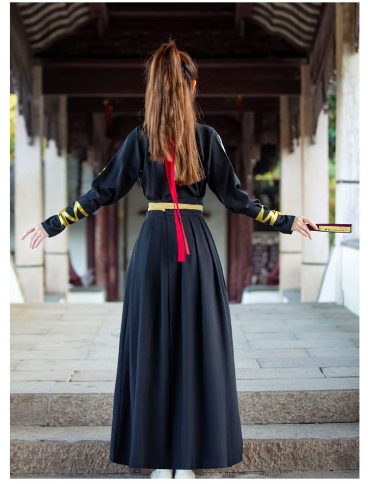 Ancient Chinese Outfit Black Martial Arts Styles Hanfu Unisex
