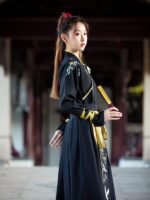 Ancient Chinese Outfit Black Martial Arts Styles Hanfu Unisex - Image 4