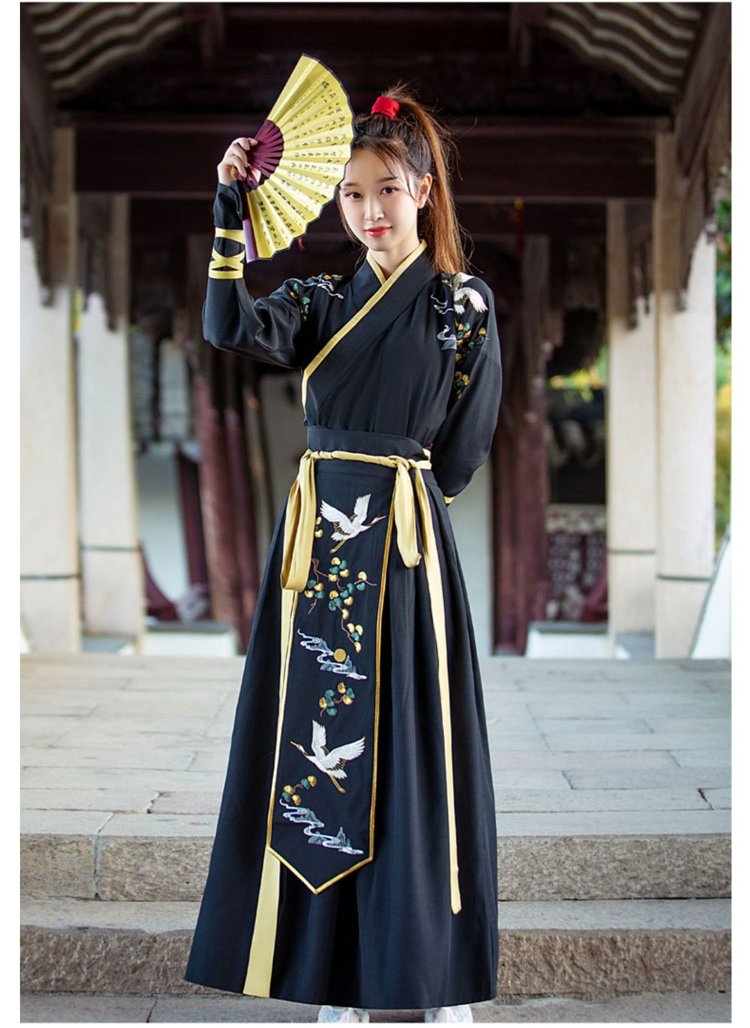 Ancient Chinese Outfit Black Martial Arts Styles Hanfu Unisex