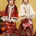Ancient Chinese Red Hanfu Women For Chinese New Year
