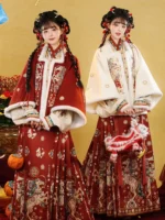 Ancient Chinese Red Hanfu Women For Chinese New Year
