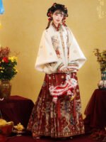 Ancient Chinese Red Hanfu Women For Chinese New Year - Image 5