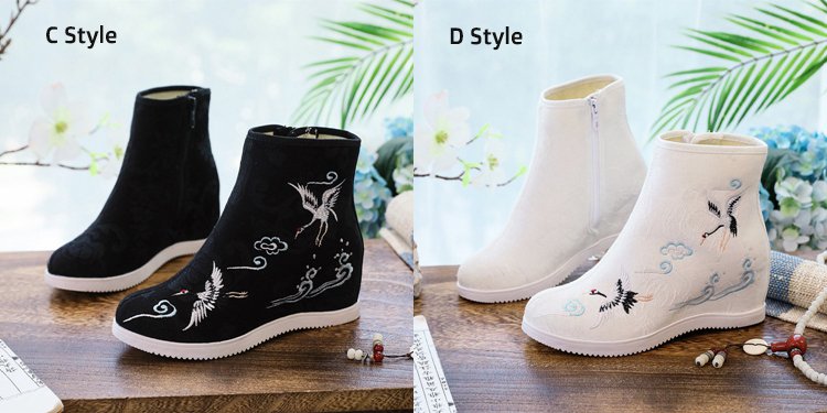 Ancient Chinese Style Hanfu Embroidered Boots Womens