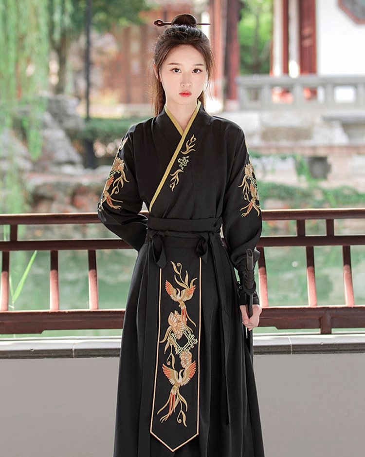 Ancient Clothing Traditional Chinese Black Hanfu Unisex