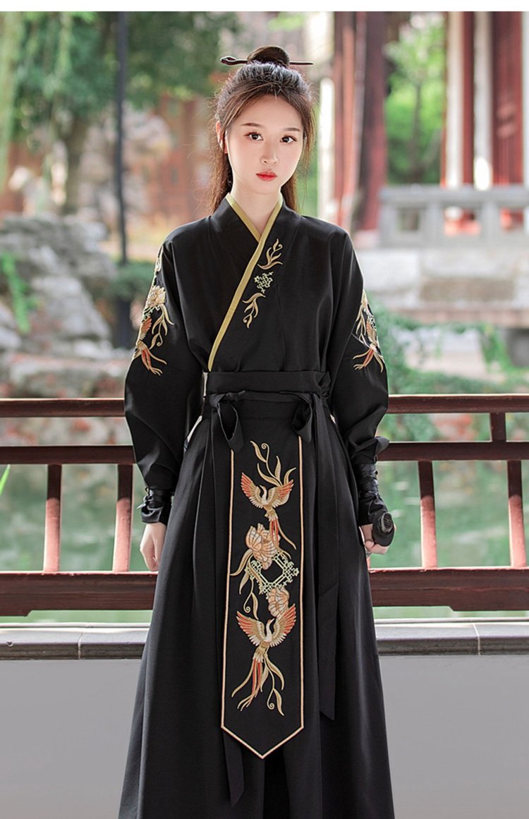 Ancient Clothing Traditional Chinese Black Hanfu Unisex