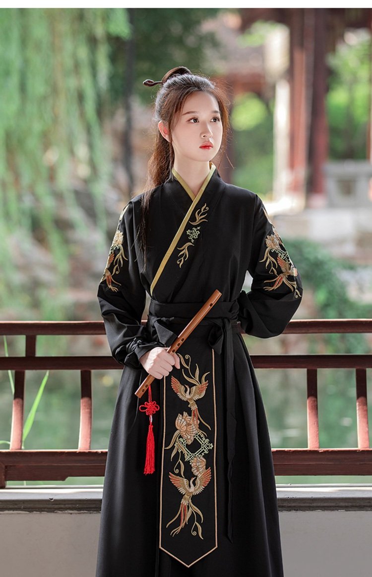 Ancient Clothing Traditional Chinese Black Hanfu Unisex