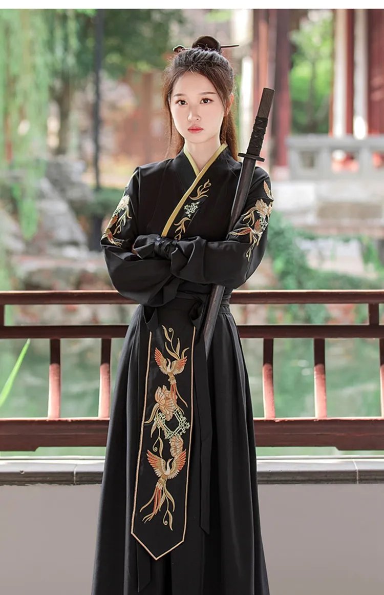 Ancient Clothing Traditional Chinese Black Hanfu Unisex