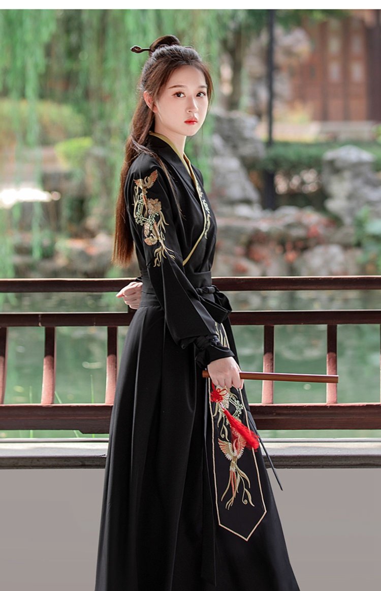 Ancient Clothing Traditional Chinese Black Hanfu Unisex