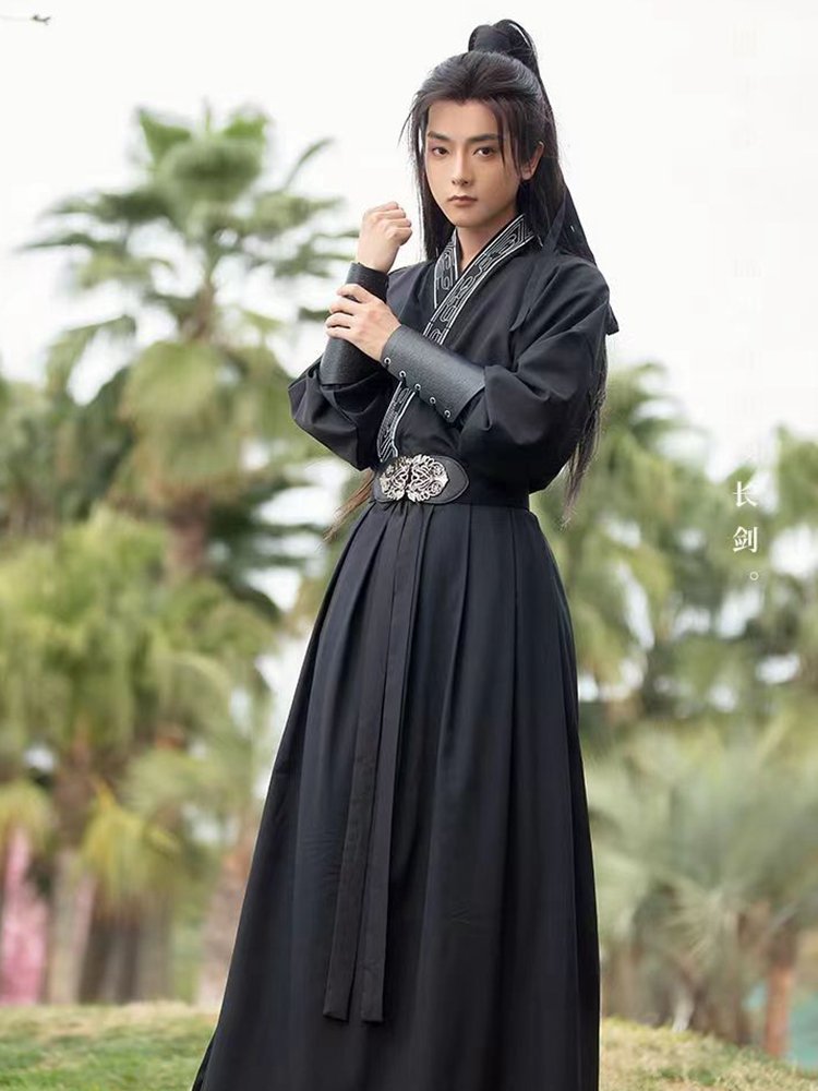 Ancient Swordsman Style Hanfu Black Outfit