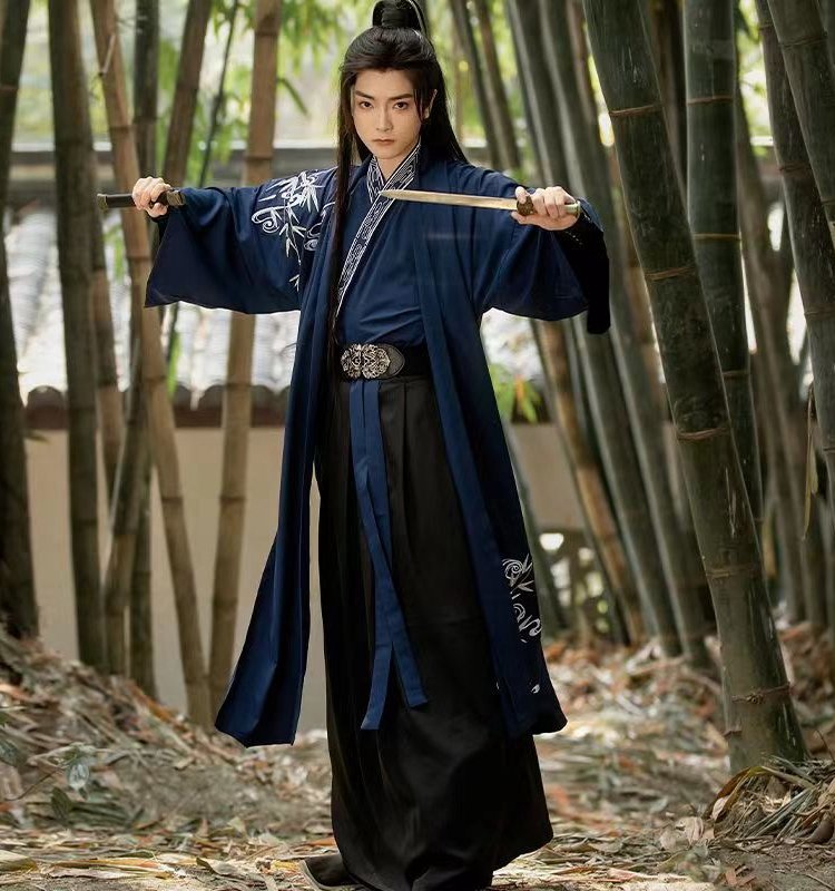 Ancient Swordsman Style Hanfu Black Outfit
