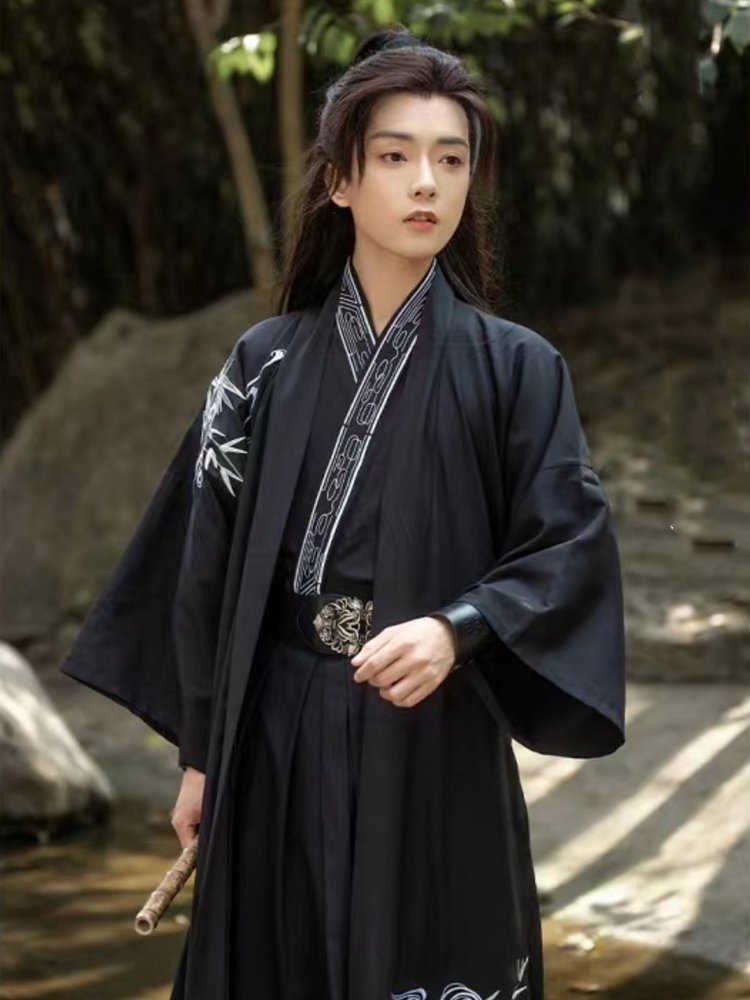 Ancient Swordsman Style Hanfu Black Outfit
