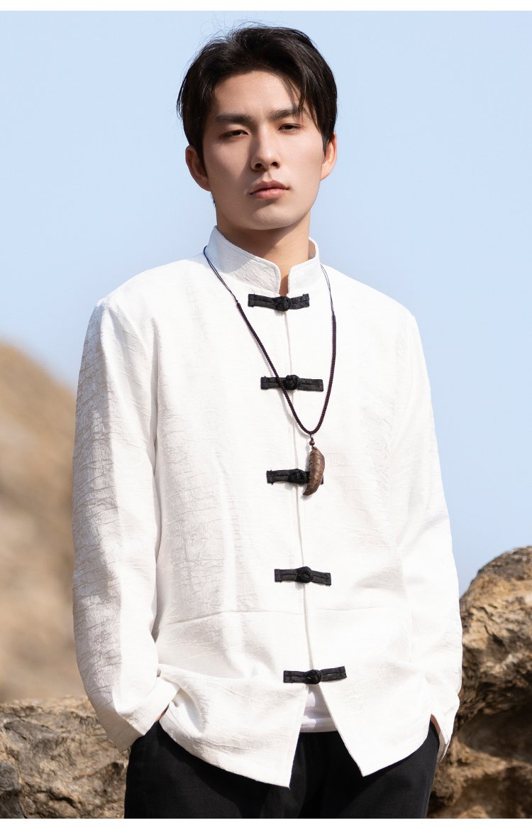 Asian Jacket Long Sleeved Zhongshan Shirt