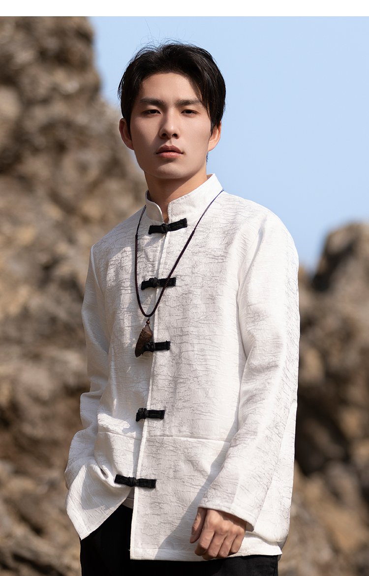 Asian Jacket Long Sleeved Zhongshan Shirt