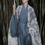 Bamboo-Dyed Frost Wei Jin Hanfu with Wide Sleeves