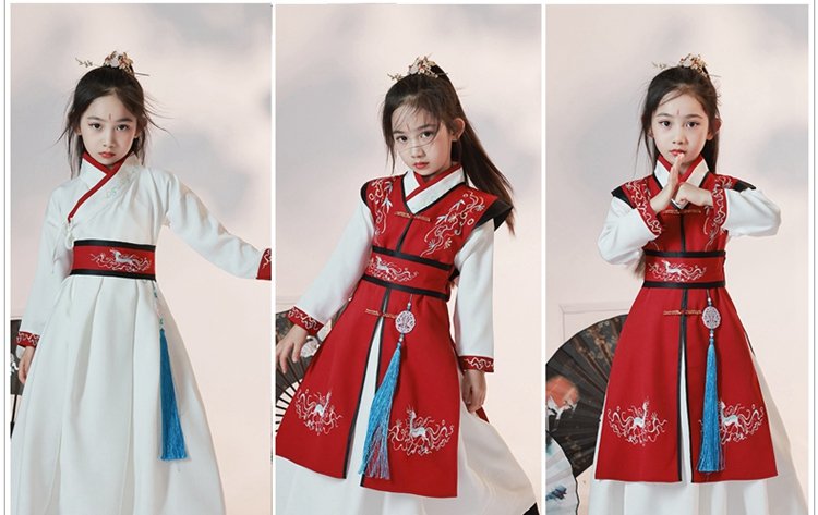 Beautiful Chinese Girl Hanfu Traditional Performance Costume