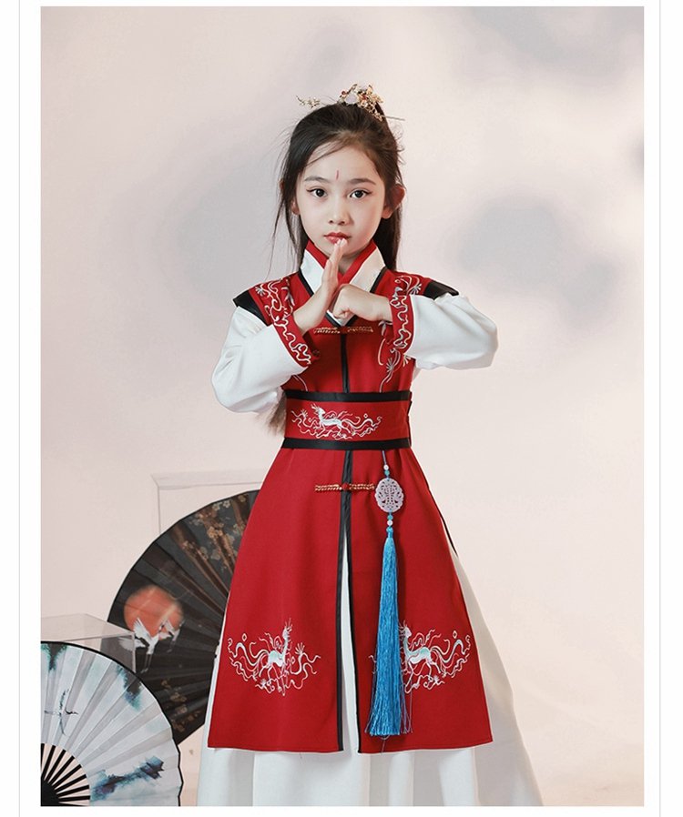 Beautiful Chinese Girl Hanfu Traditional Performance Costume
