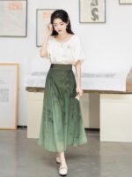 Beautiful Hanfu Dress Women’s Cotton Shirt And Skirt - Image 2