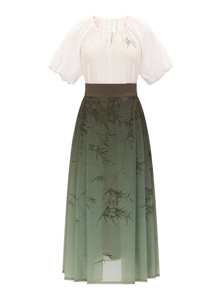 Beautiful Hanfu Dress Women's Cotton Shirt And Skirt