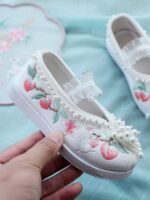 Beijing Cloth Girls Dance Shoes Embroidered Hanfu Shoes