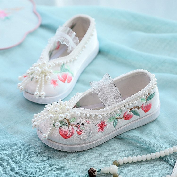 Beijing Cloth Girls Dance Shoes Embroidered Hanfu Shoes