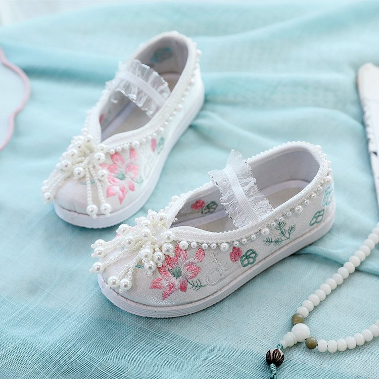 Beijing Cloth Girls Dance Shoes Embroidered Hanfu Shoes