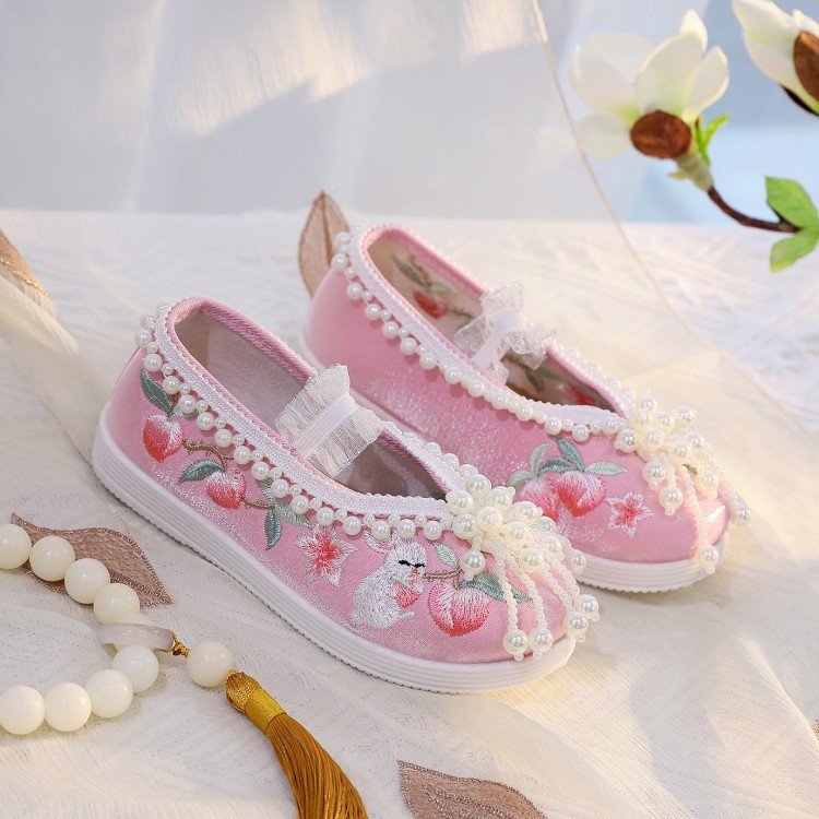 Beijing Cloth Girls Dance Shoes Embroidered Hanfu Shoes