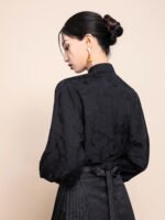 Black Button Up Shirt Women Fashion Hanfu Top - Image 3