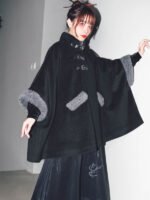 Black Coats For Women Chinese Style Cloak - Image 2