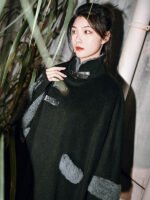 Black Coats For Women Chinese Style Cloak - Image 4