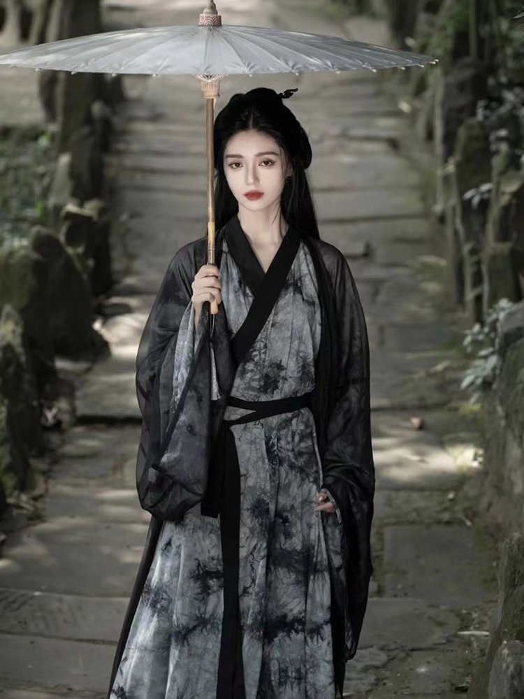 Black Hanfu Dess Chinese Traditional Costume