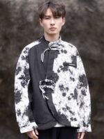 Black Jacket Men Loose Tang Suit Top Coat - Image 3
