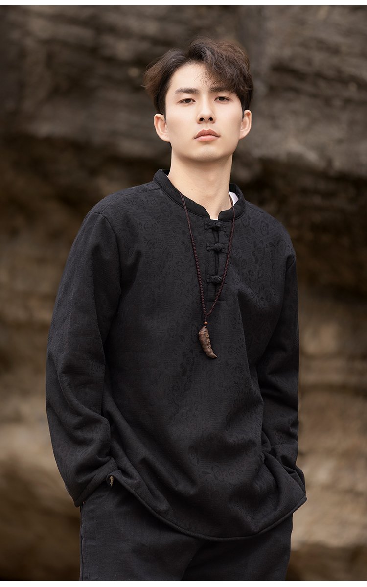 Black-Linen-Shirt-Men-Chinese-Tang-Style-Tshirt