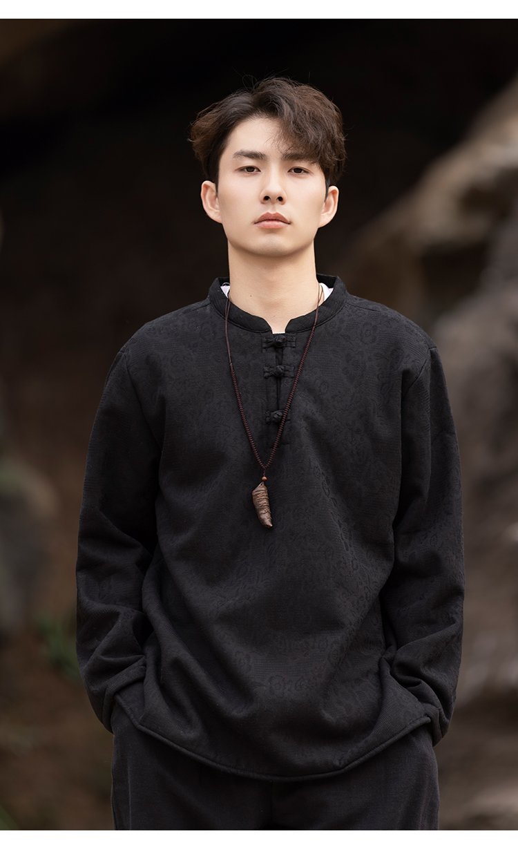 Black-Linen-Shirt-Men-Chinese-Tang-Style-Tshirt