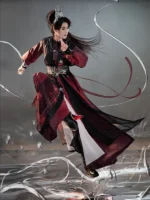Black and Red Traditional Chinese Dress Male - Image 2
