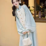 Blue Fashion Dress Chinese Modern Hanfu