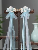 Blue Flower Hair Clip & Earring Set - Image 4