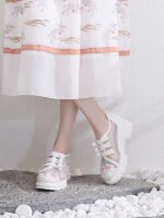 Breathable Mesh Shoes Ancient Hanfu Shoes with Embroidered Flower - Image 2