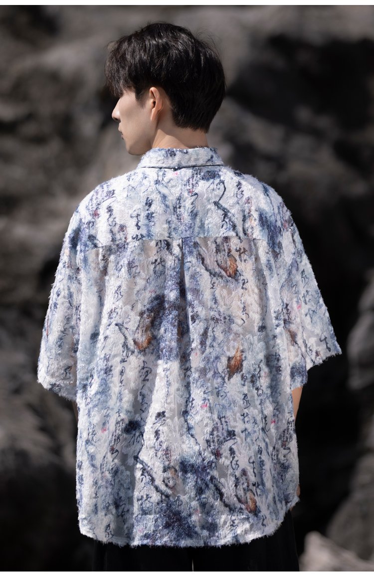 Casual Men Shirt Chinese Style Tops
