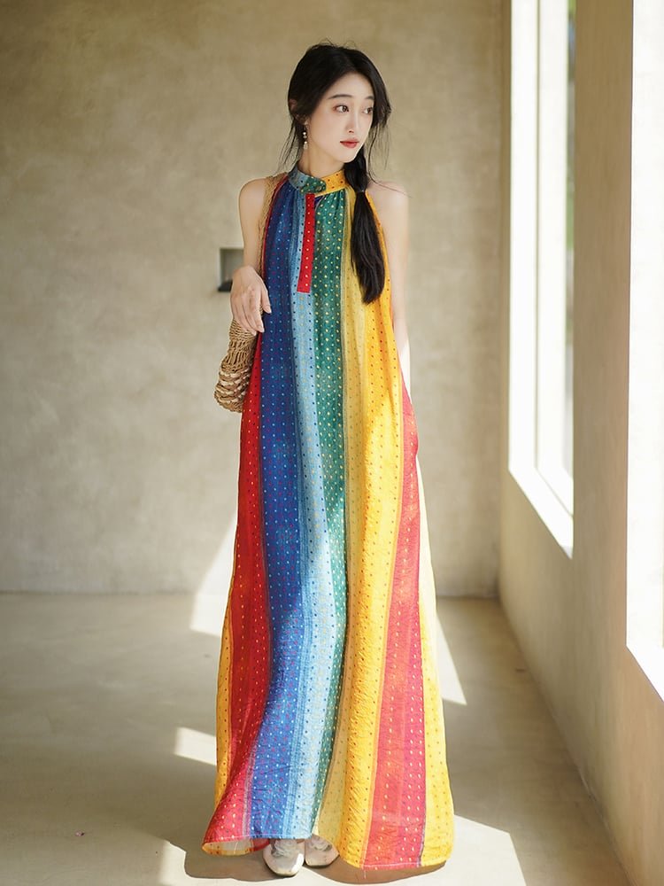 Casual Rainbow Dress Daily Hanfu Dress