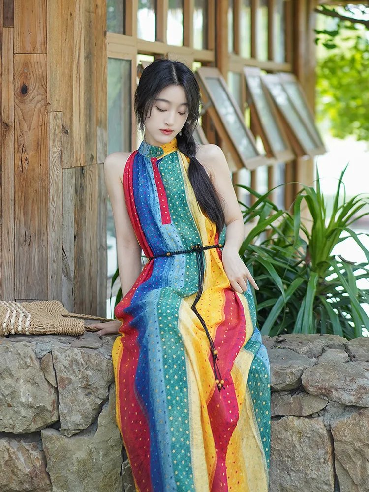 Casual Rainbow Dress Daily Hanfu Dress