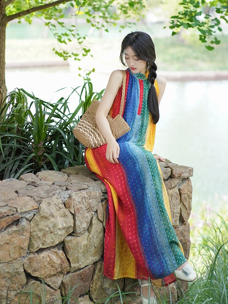 Casual Rainbow Dress Daily Hanfu Dress