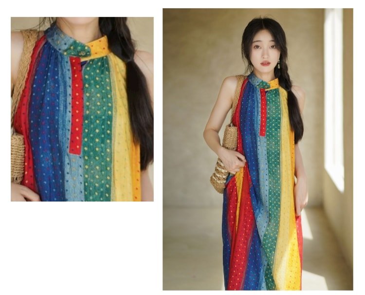 Casual Rainbow Dress Daily Hanfu Dress