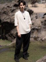 Casual Short-Sleeved Linen Shirts Men Tang Suit - Image 2