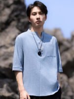 Casual Short-Sleeved Linen Shirts Men Tang Suit - Image 4