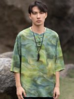 Casual T Shirt For Mens Chinese Tang Suit Tops