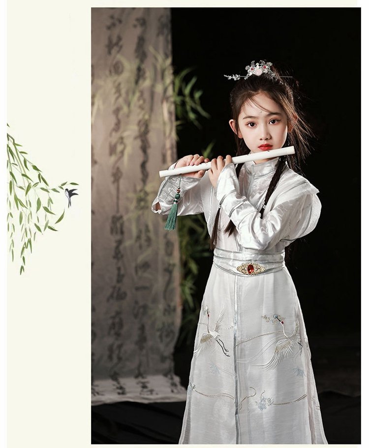 Children Clothes Ancient Costume White Hanfu Kids