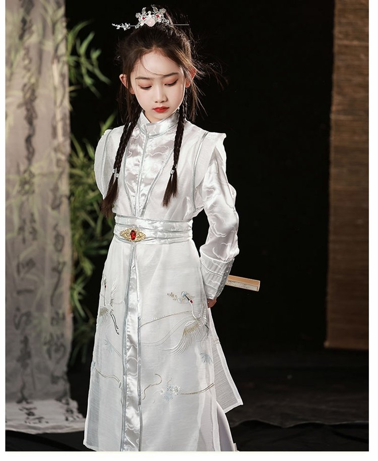 Children Clothes Ancient Costume White Hanfu Kids
