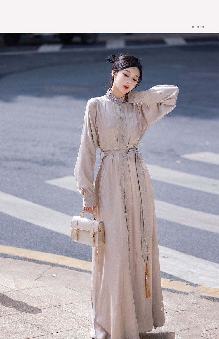 China Style Clothing Women's Daily Long Shirt Dress